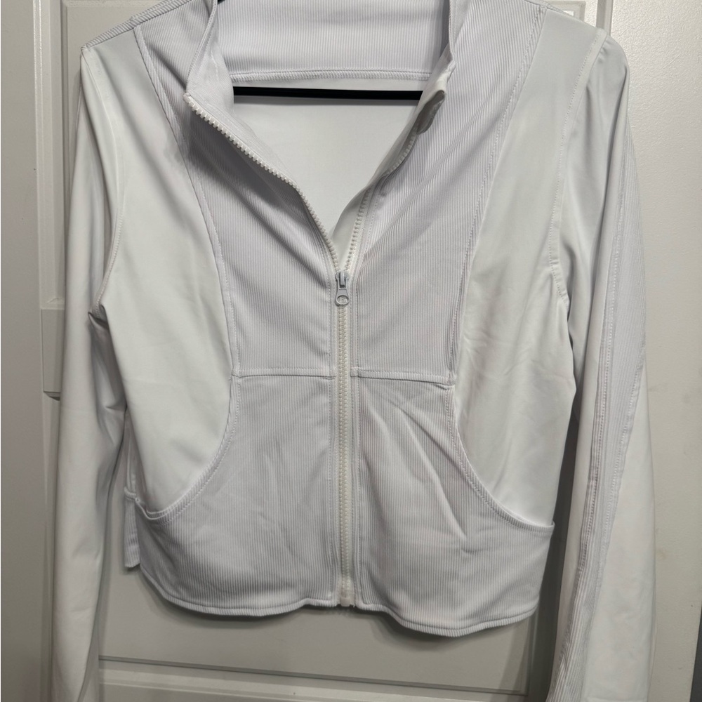 Women's White Zip-Up Jacket